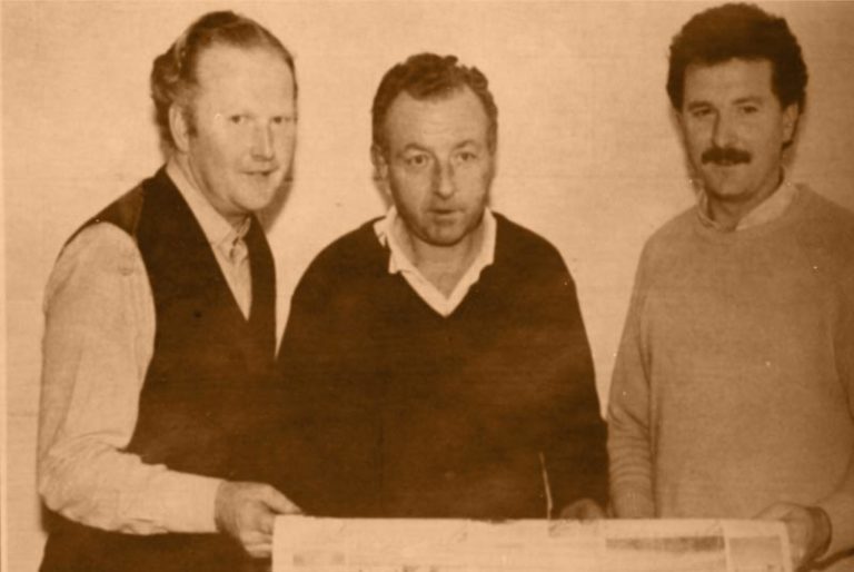 The three Kellys: Michael, Ken and Brendan checking a print in 1989.